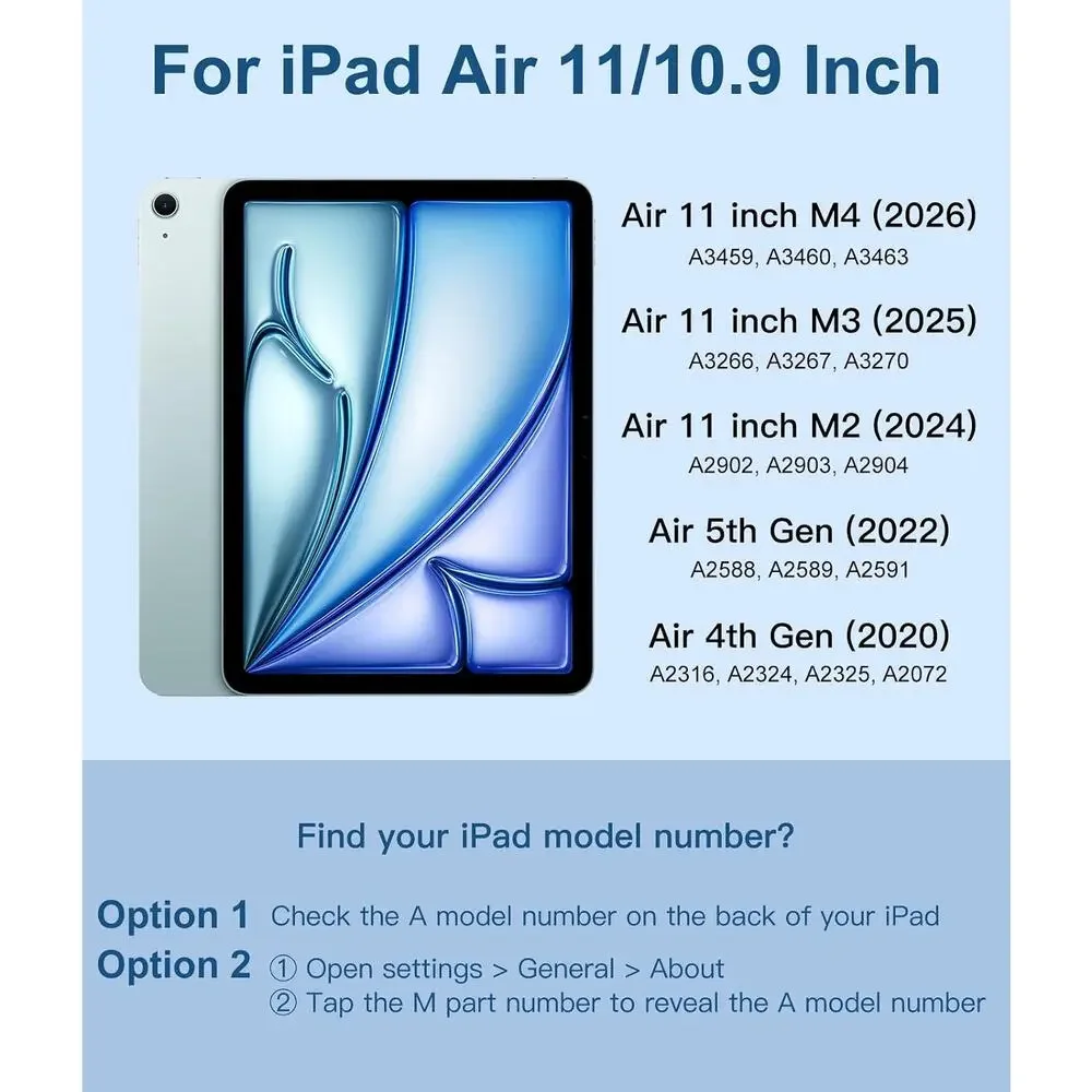 Harvopu Compatible With IPad Air 11 Inch & Air 5th/ Air 4th Gen (Navy Blue)